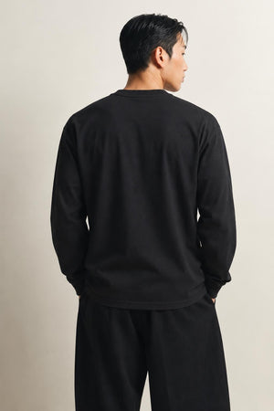 AI model photo - HUF Mens Off-Line L/S Tee Black TS01493