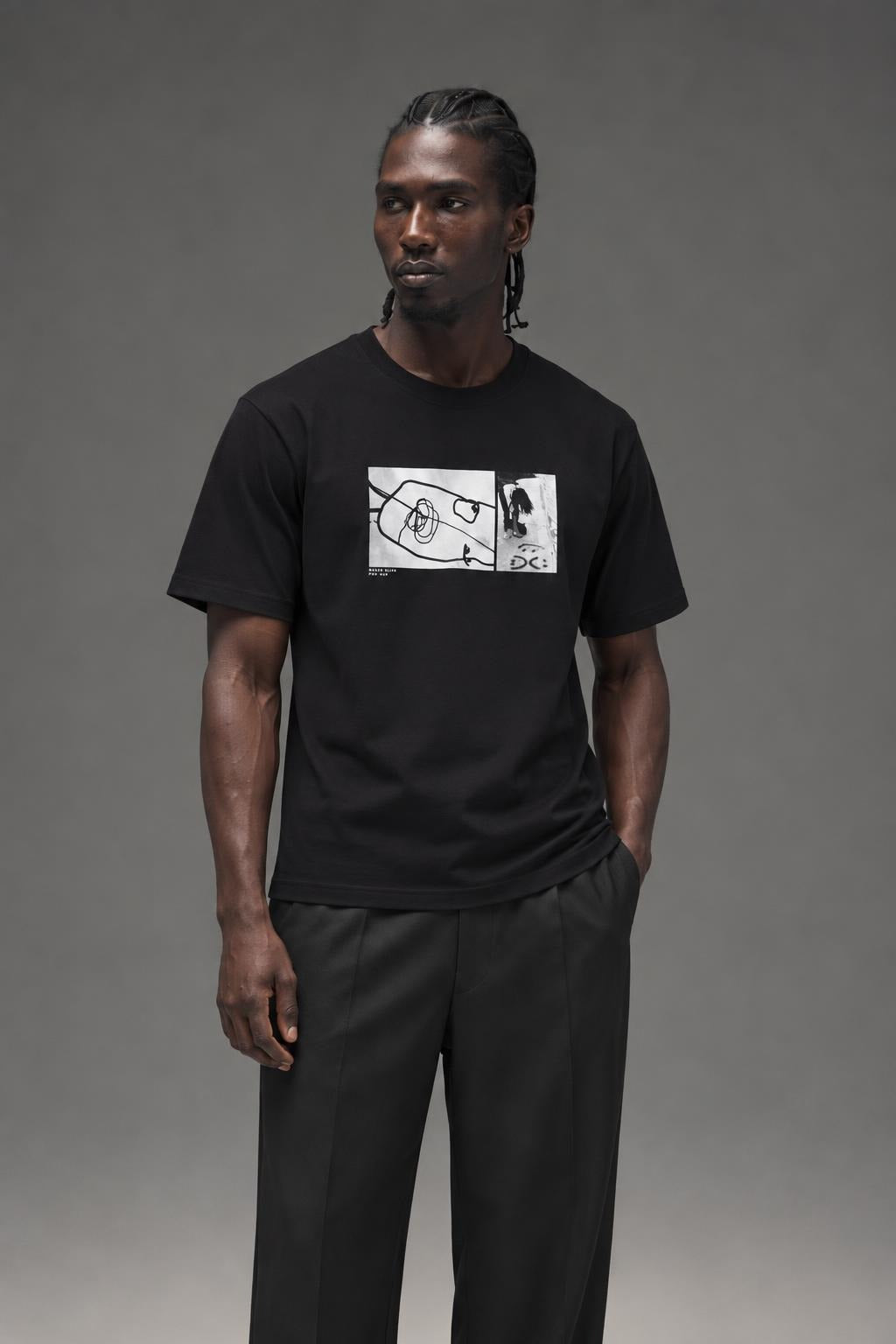 AI model photo - HUF Mason Photos T-Shirt Black TS02351 BLK