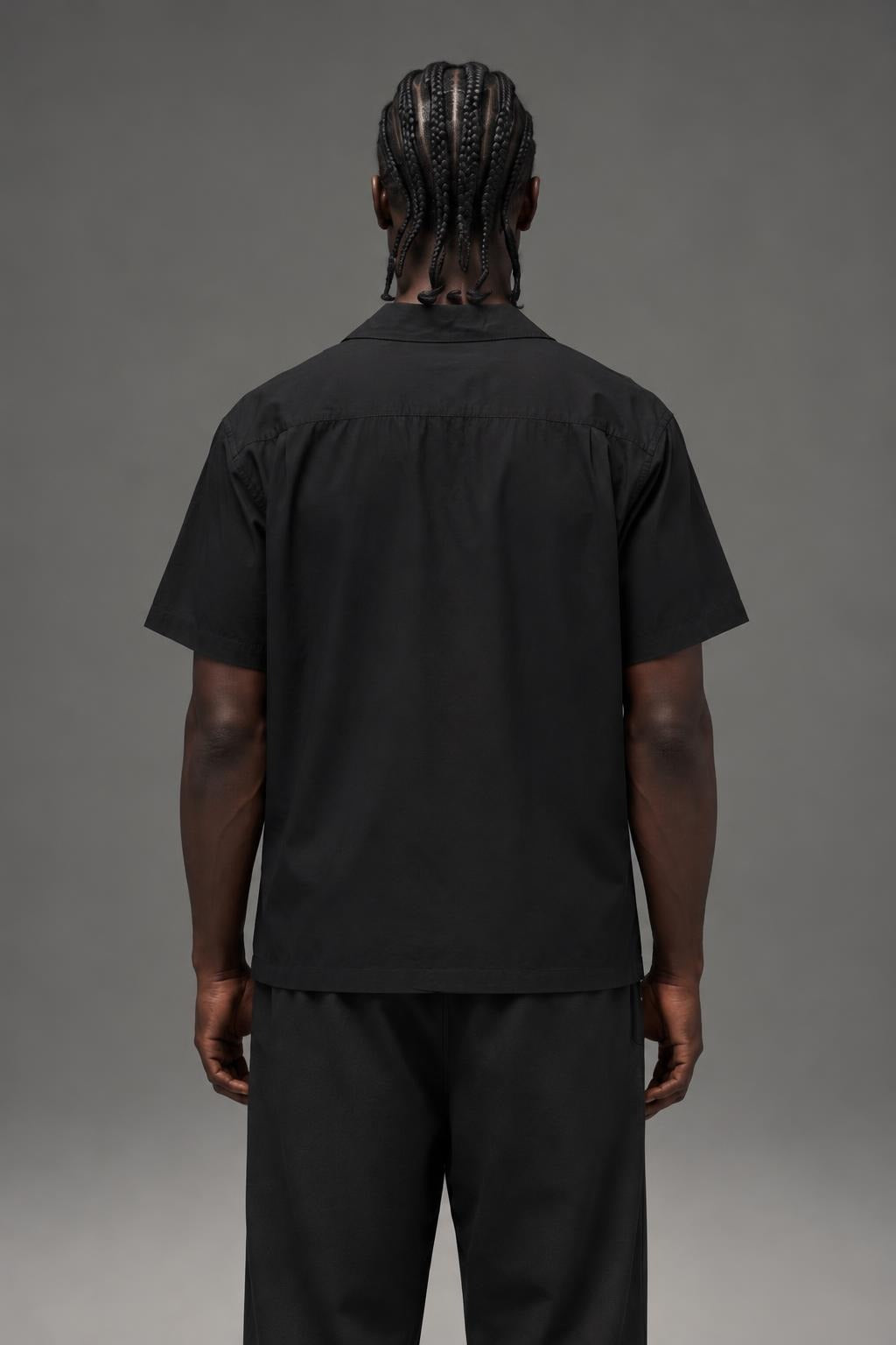 AI model photo - OBEY Men's Pantry SS Shirt Black 181210375 BLK