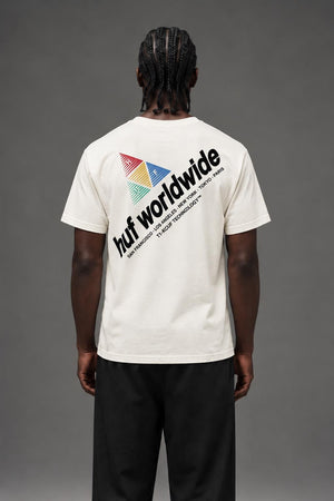 AI model photo - HUF Peak Sportif Short Sleeve Tee Unbleached TS01201