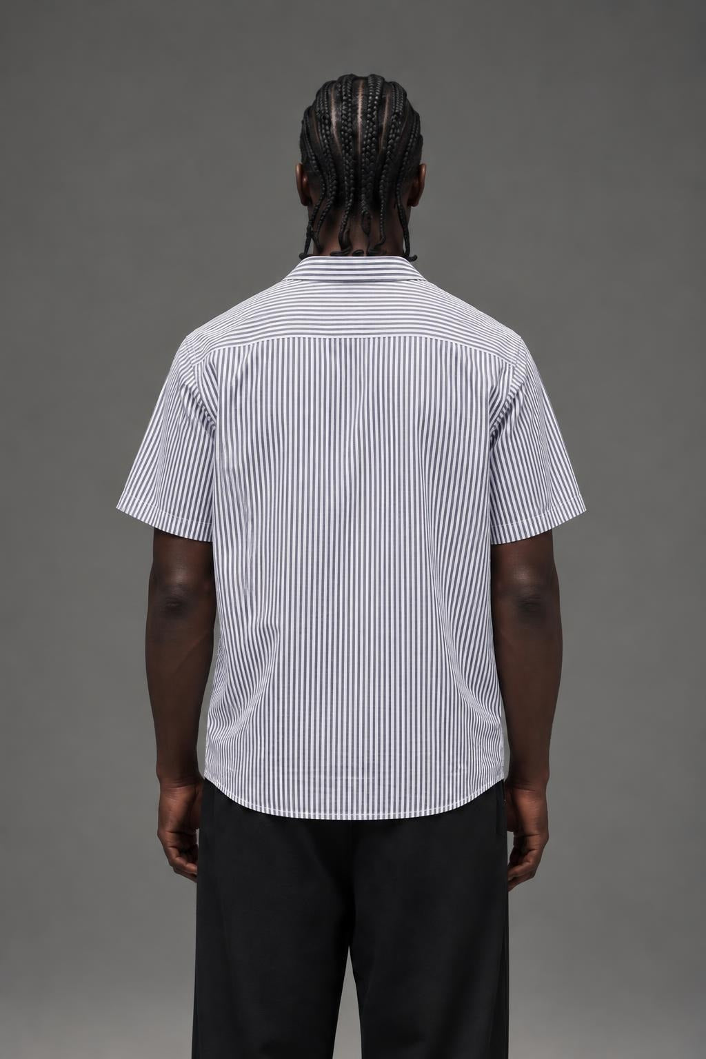 AI model photo - OBEY Trenton Short Sleeve Shirt Black Multi 181210114