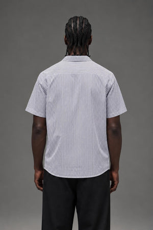 AI model photo - OBEY Trenton Short Sleeve Shirt Black Multi 181210114