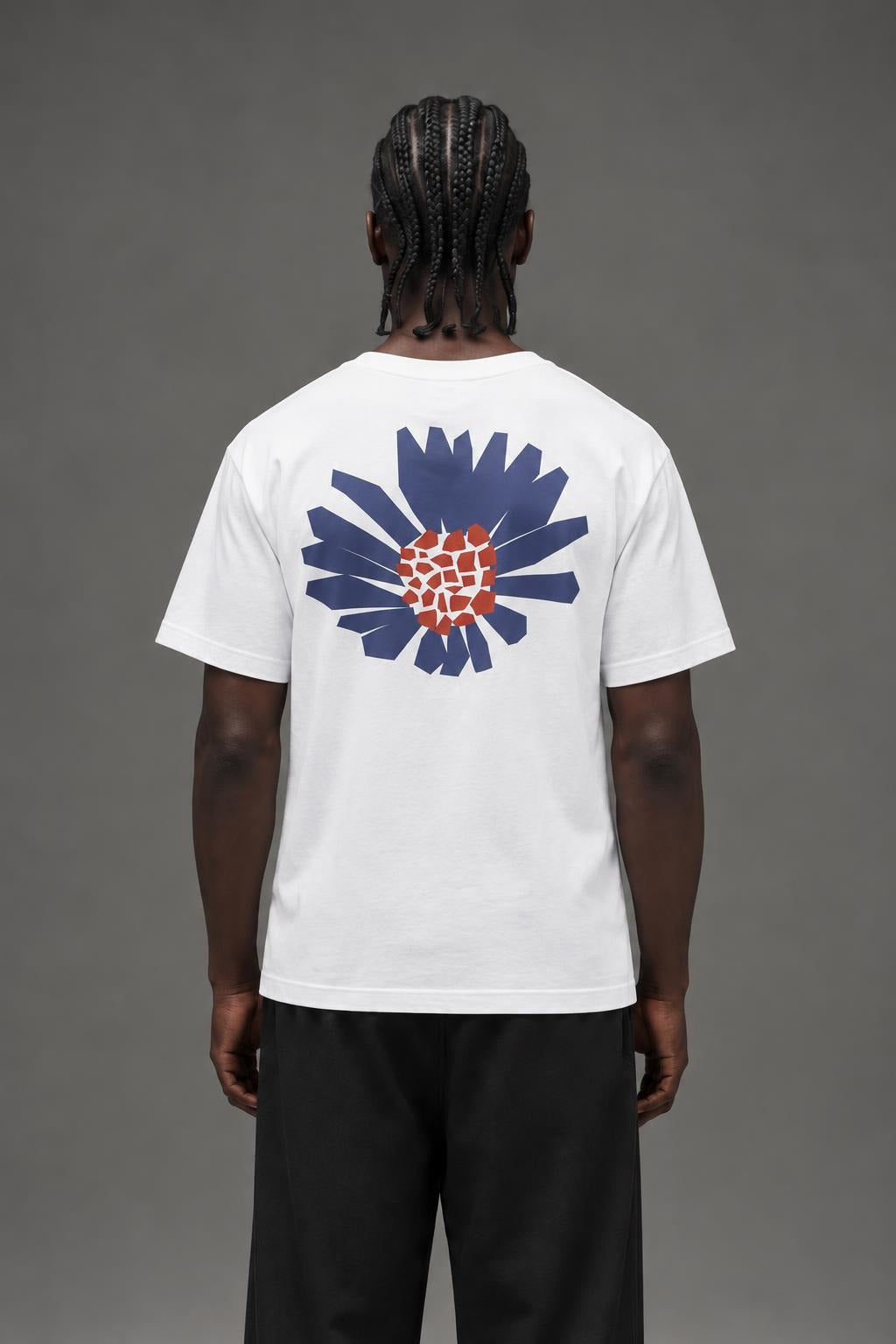 AI model photo - OBEY Flower Organic T-Shirt White 163002387