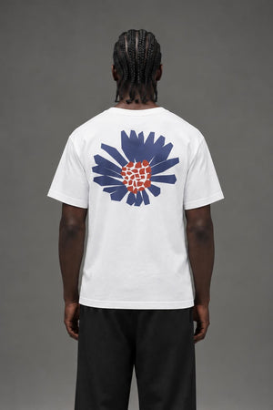 AI model photo - OBEY Flower Organic T-Shirt White 163002387