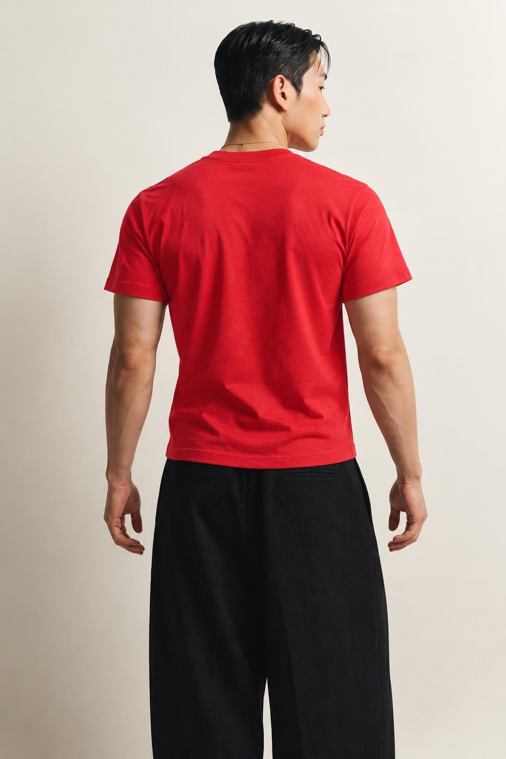 AI model photo - OBEY Burn Baby Burn Sustainable T-Shirt Red 267291976