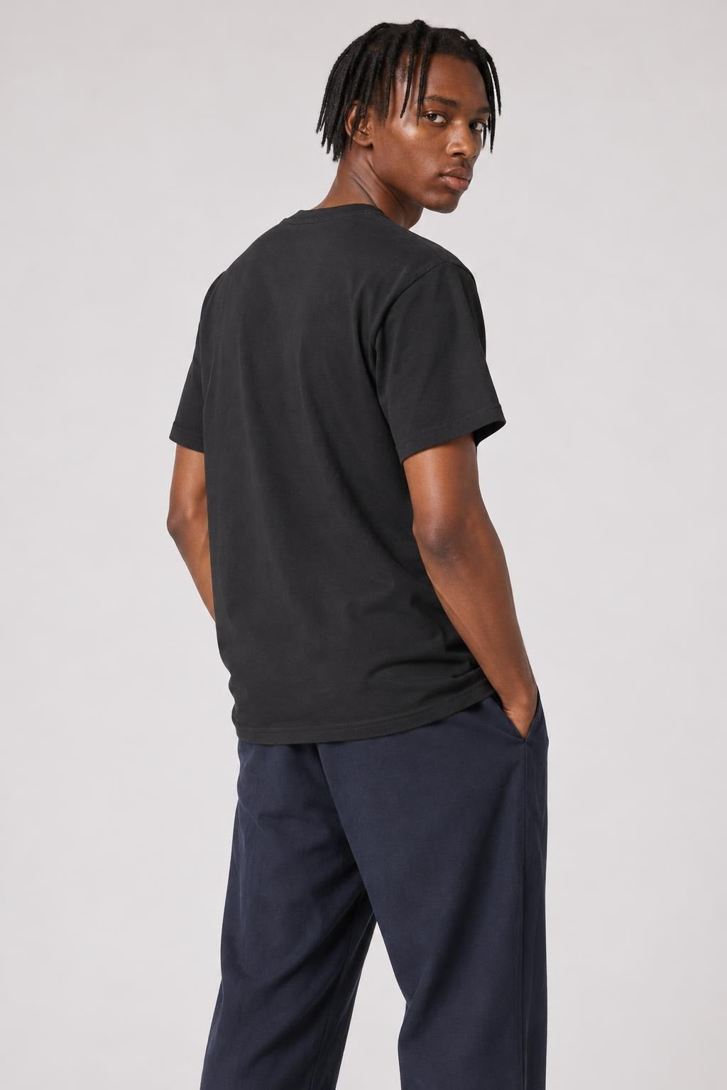 AI model photo - HUF Forever Whatever Omen Short Sleeve Tee Black TS01172
