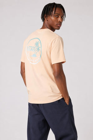 AI model photo - Vans Man Vintage Mini Dual Palm Tee Apricot Ice VN0A3H5LP1J