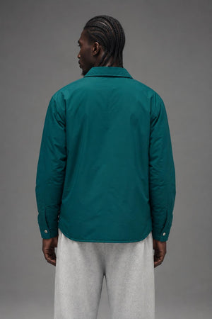 AI model photo - Deus ex machina Men's Alpine Paddede Overshirt Trek Green DMF226489