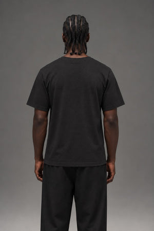 AI model photo - HUF Voyeur Logo Short Sleeve T-Shirt Black TS01175