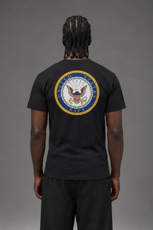 AI model photo - Rothco Veteran T-Shirt Navy Black 1272 1273