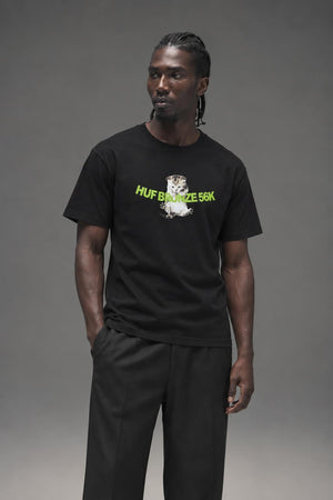 AI model photo - HUF x Bronze 56k Hang In There T-Shirt Black TS02476 BLK