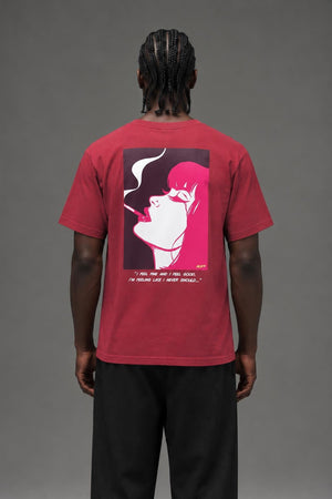 AI model photo - HUF I Feels Good S/S Tee Red TS01349