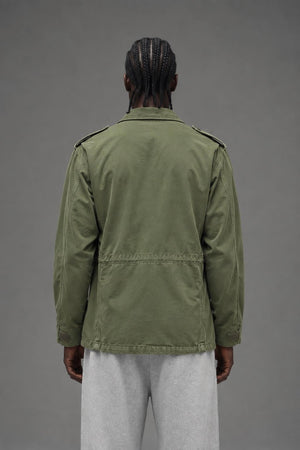 AI model photo - Rothco Vintage M-65 Field Jacket Olive Drab 8603