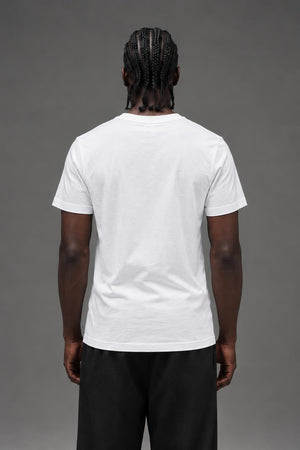 AI model photo - Nike Men's Swoosh T-Shirt White/Black BV7645 100 N1