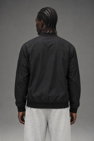 AI model photo - Michael Kors Men's Woven Bomber Jacket Black MNR28288 ET3