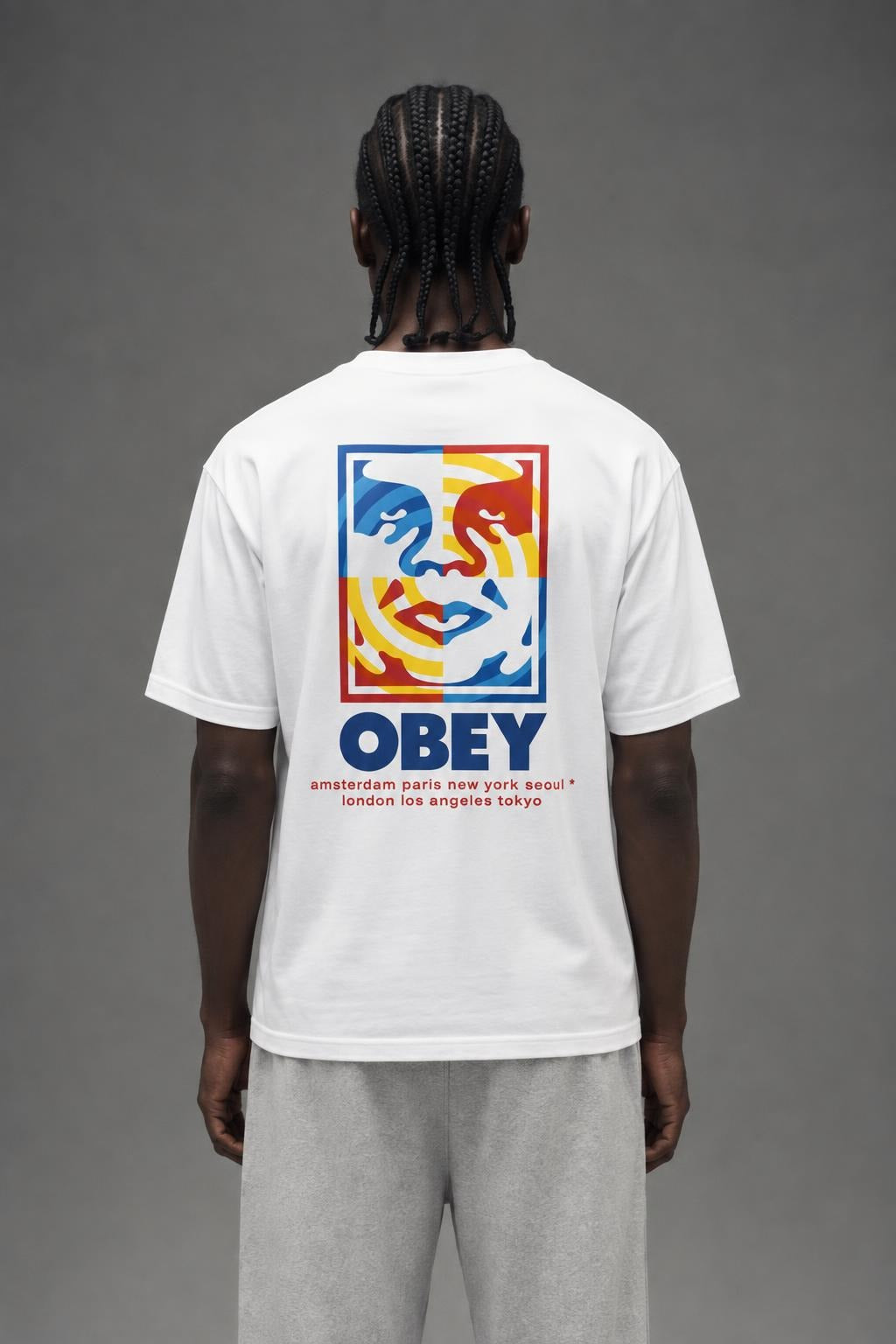 AI model photo - OBEY Target Icon T-Shirt White 165264065 WHT