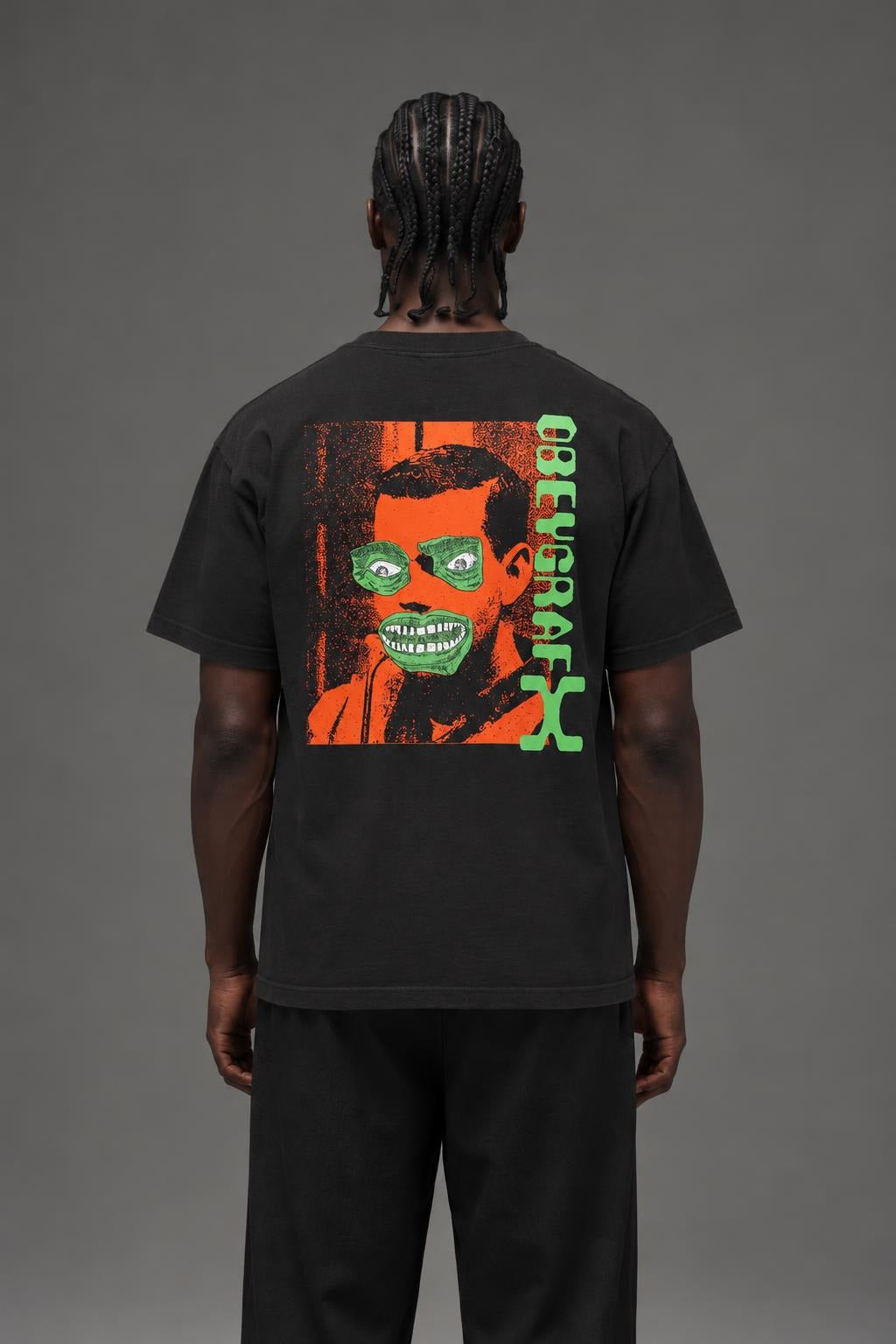 AI model photo - OBEY Mens OBEY Grafx T-Shirt Off Black 166913151