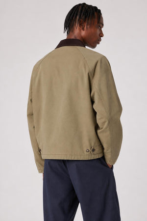 AI model photo - OBEY Caden Work Jacket Mermaid Faded Wash 121800596 MMD