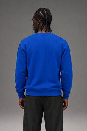 AI model photo - Champion Men's Powerblend Fleece Crew C Logo Surf The Web S0888 407D55 GUX