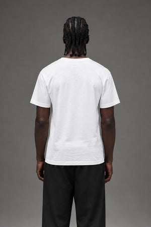 AI model photo - HUF Voyeur Logo Short Sleeve T-Shirt White TS01175