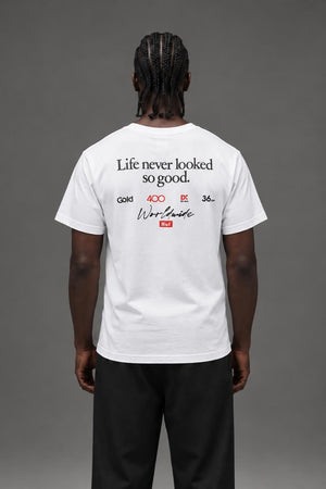 AI model photo - HUF Kodak Rear View T-Shirt White TS02466 WHT