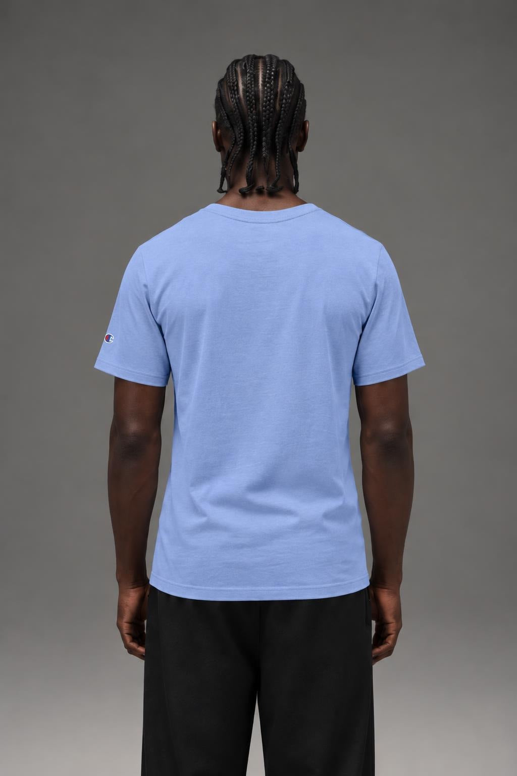 AI model photo - Champion Classic Graphic T-Shirt, Intramural Basketball Plaster Blue GT23H 586Q8B R8Y