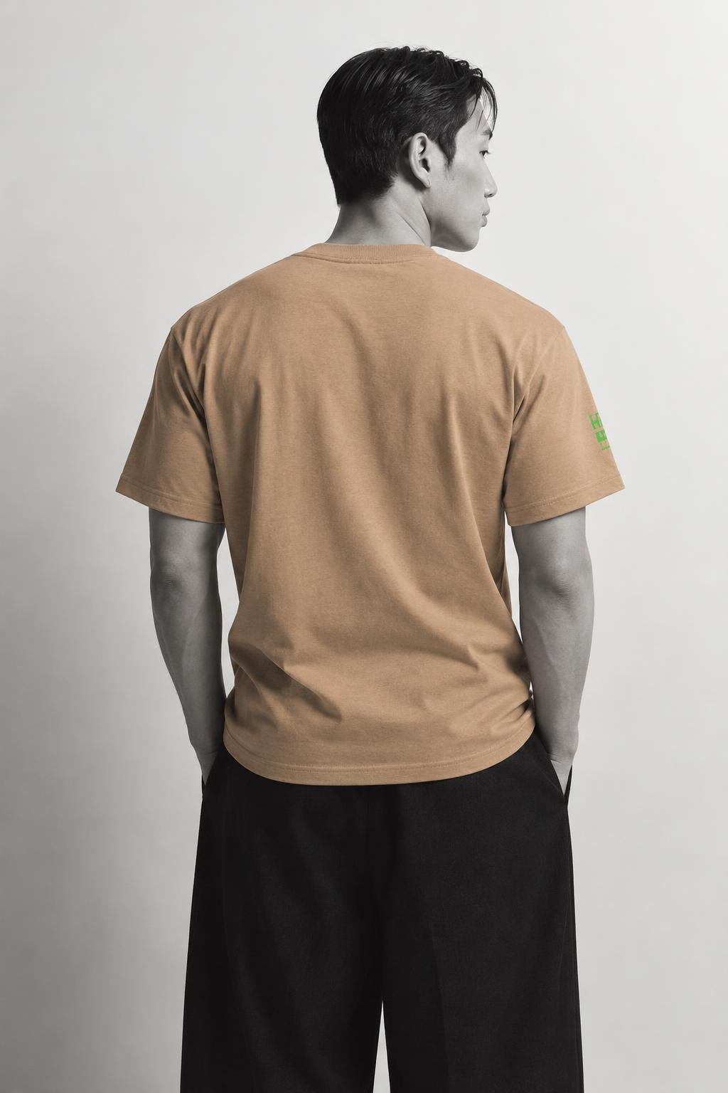 AI model photo - HUF Harold Legend S/S Tee Sand TS01373