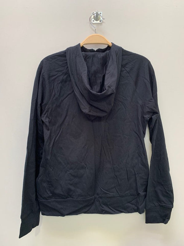 Nike Girl's Classic Logo Full Zip Up Hoodie Black/White AQ9051 010 N1