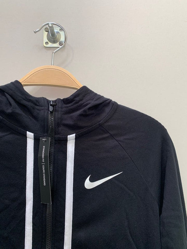 Nike Girl's Classic Logo Full Zip Up Hoodie Black/White AQ9051 010 N1