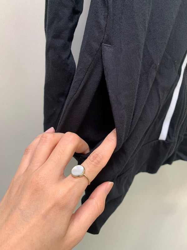 Nike Girl's Classic Logo Full Zip Up Hoodie Black/White AQ9051 010 N1