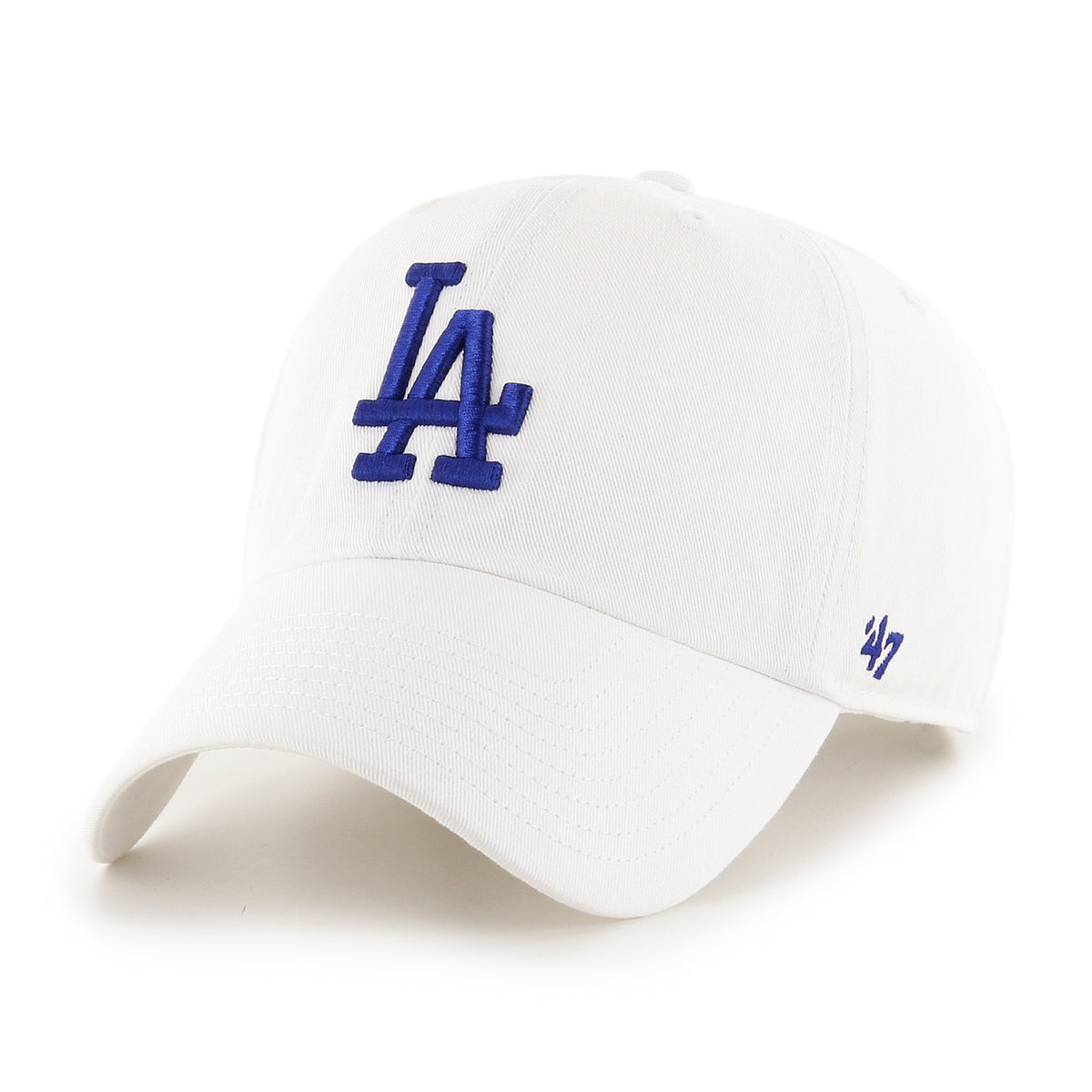 47 Brand Los Angeles Dodgers Clean Up Cap White B-RGW12GWS-WHE