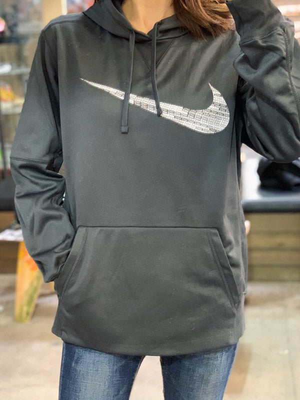 Nike Men's Swoosh Graphic Hoodie Dark Grey/White CI5797 060 N3