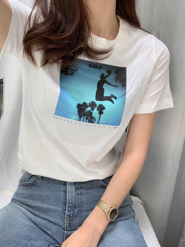 Nike Boy's Basketball T-Shirt White CI9662 100 N8