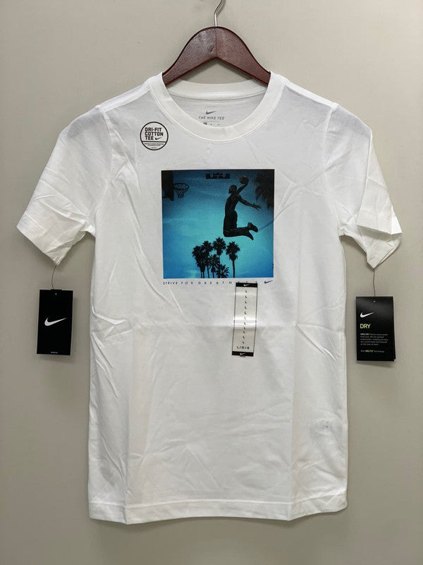 Nike Boy's Basketball T-Shirt White CI9662 100 N8