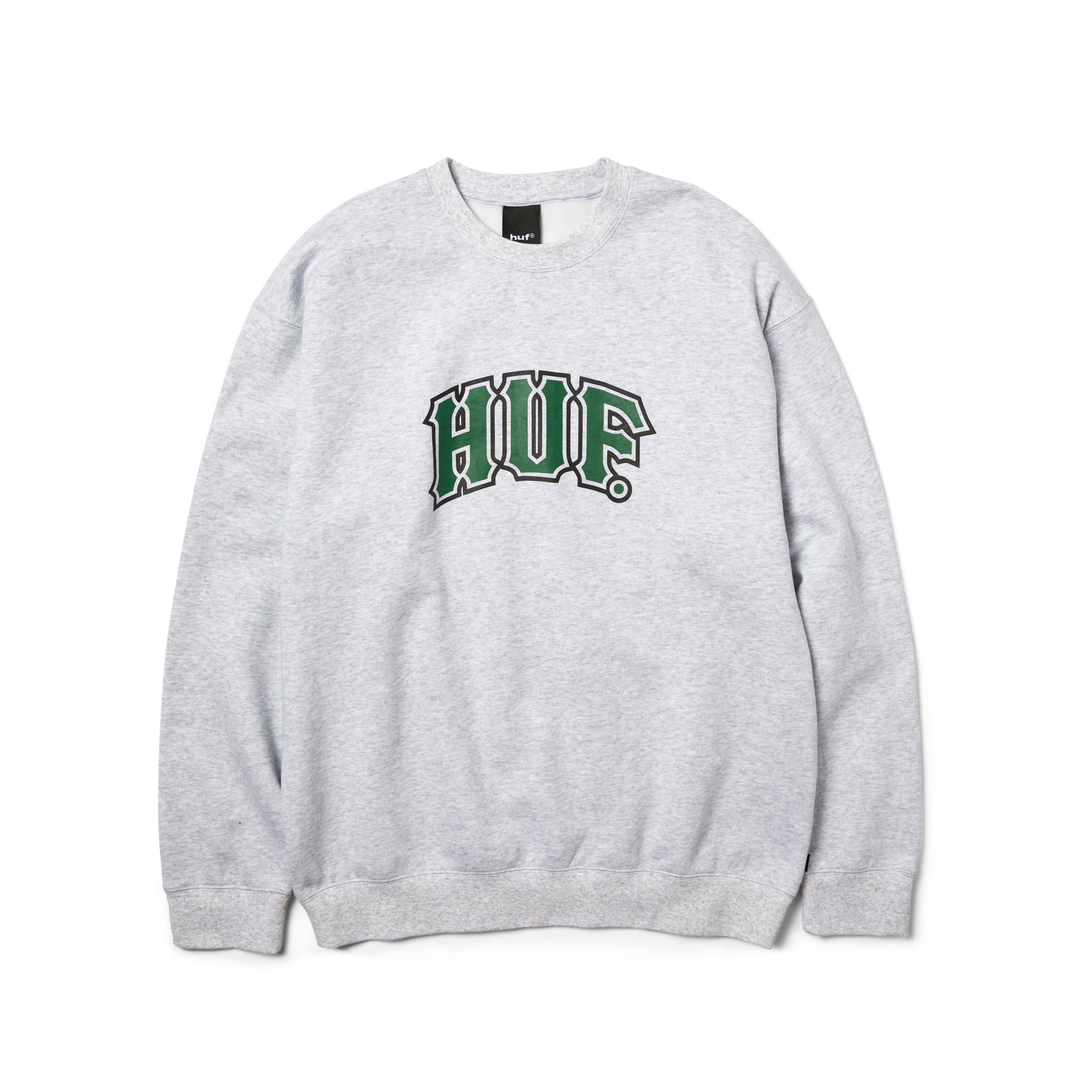 HUF Men's Classic Arch Crew Heather Grey PF00822 HTGRY