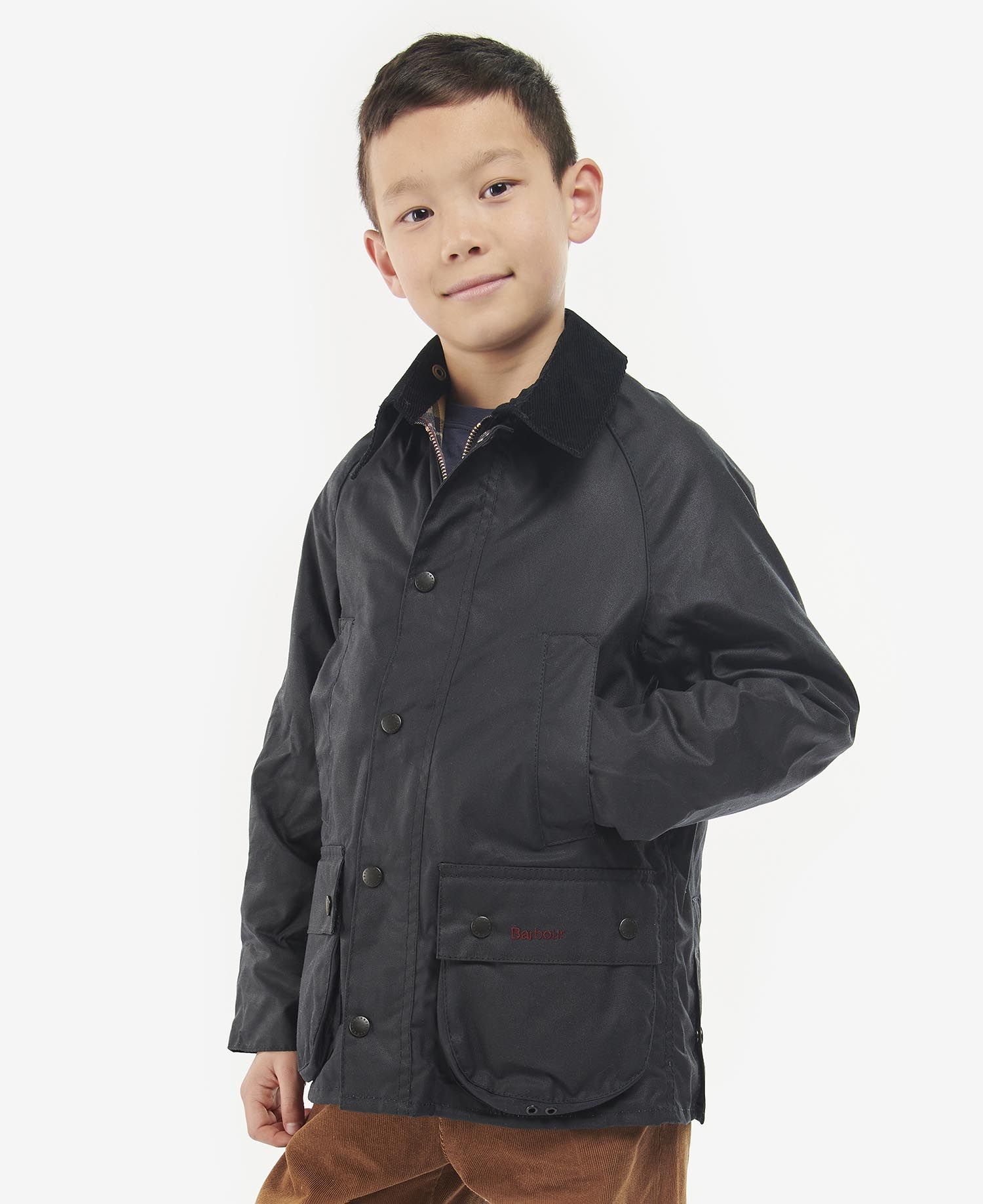 Barbour Boys Bedale Waxed Jacket Navy CWX0019 NY95 - APLAZE