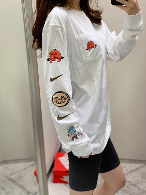 Nike Men's Pocket Skate Long-Sleeve T-Shirt White/Black CZ6175 100 N7