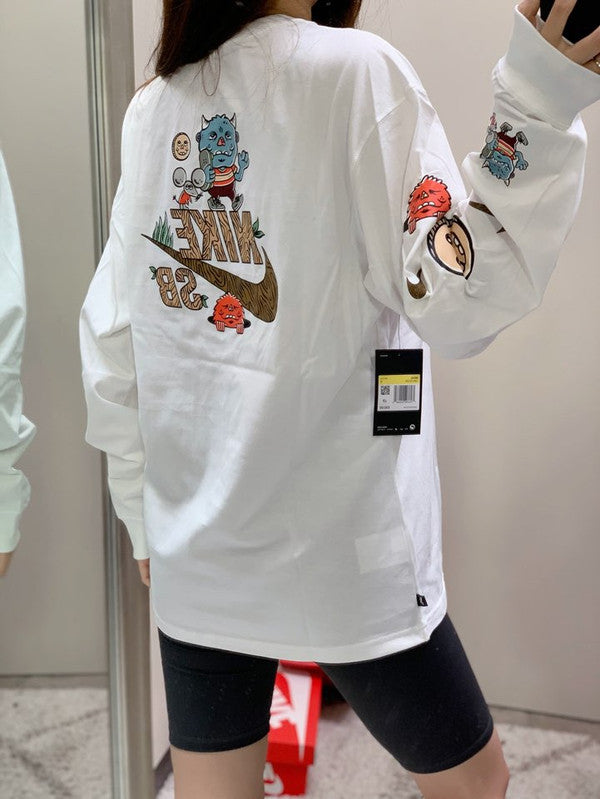 Nike Men's Pocket Skate Long-Sleeve T-Shirt White/Black CZ6175 100 N7