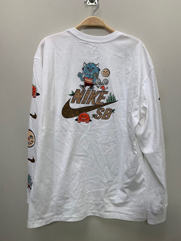 Nike Men's Pocket Skate Long-Sleeve T-Shirt White/Black CZ6175 100 N7