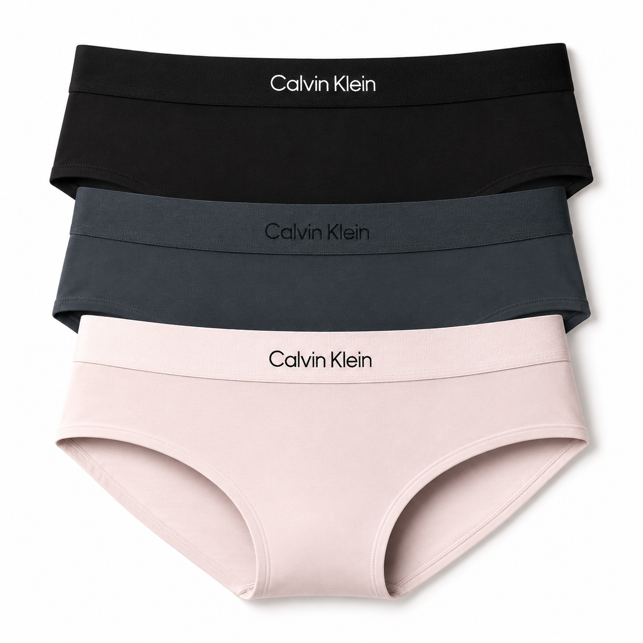 Calvin Klein Women's Hipster 3PK Black / Ashford Grey / Nymph's Thigh QP3208O 002