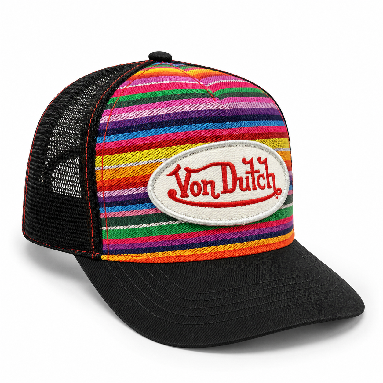 Von Dutch Stripe Logo Trucker Hat Multicolor VD-CAP-006