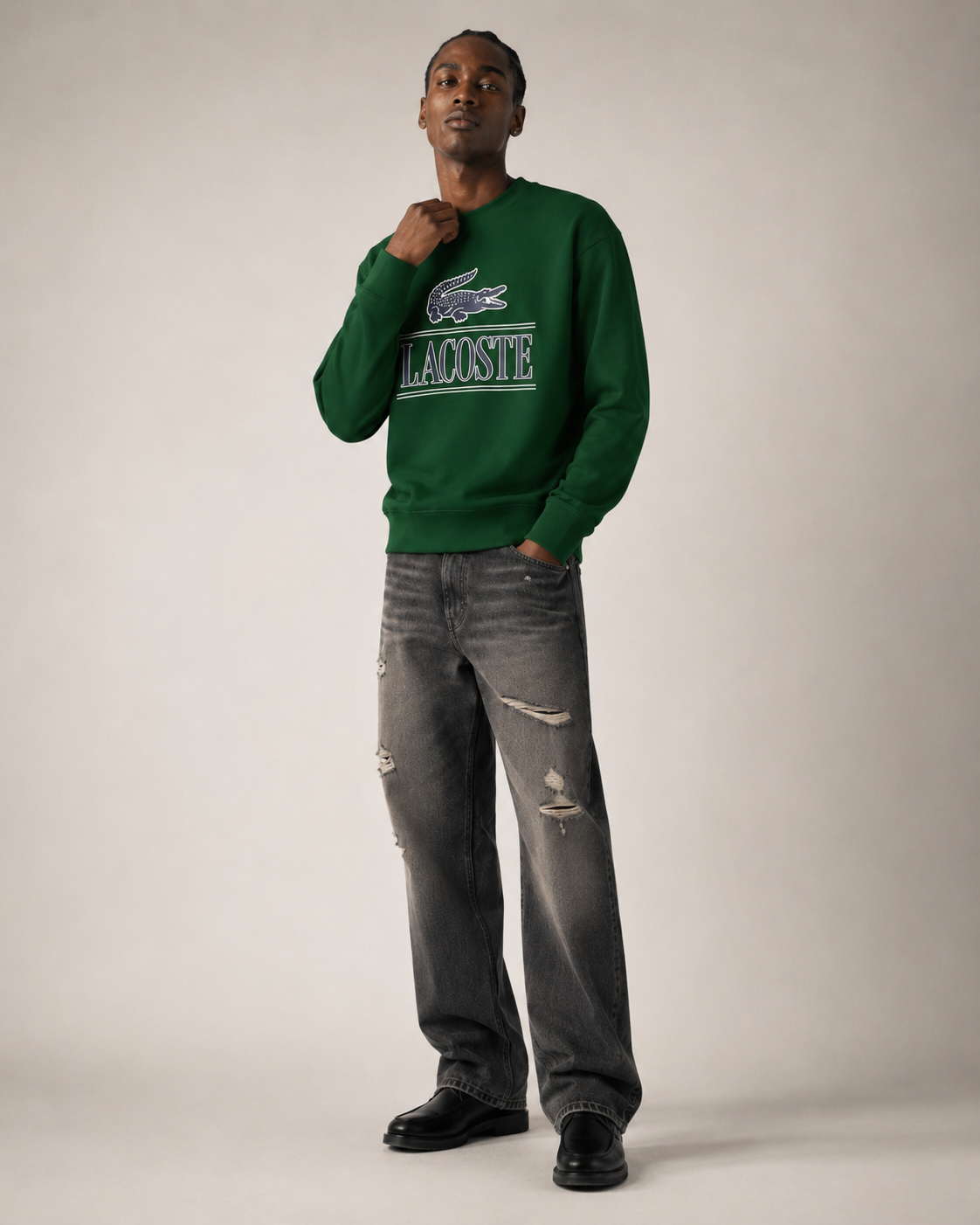 Lacoste Cotton Fleece Branded Sweatshirt Green SH1228 132