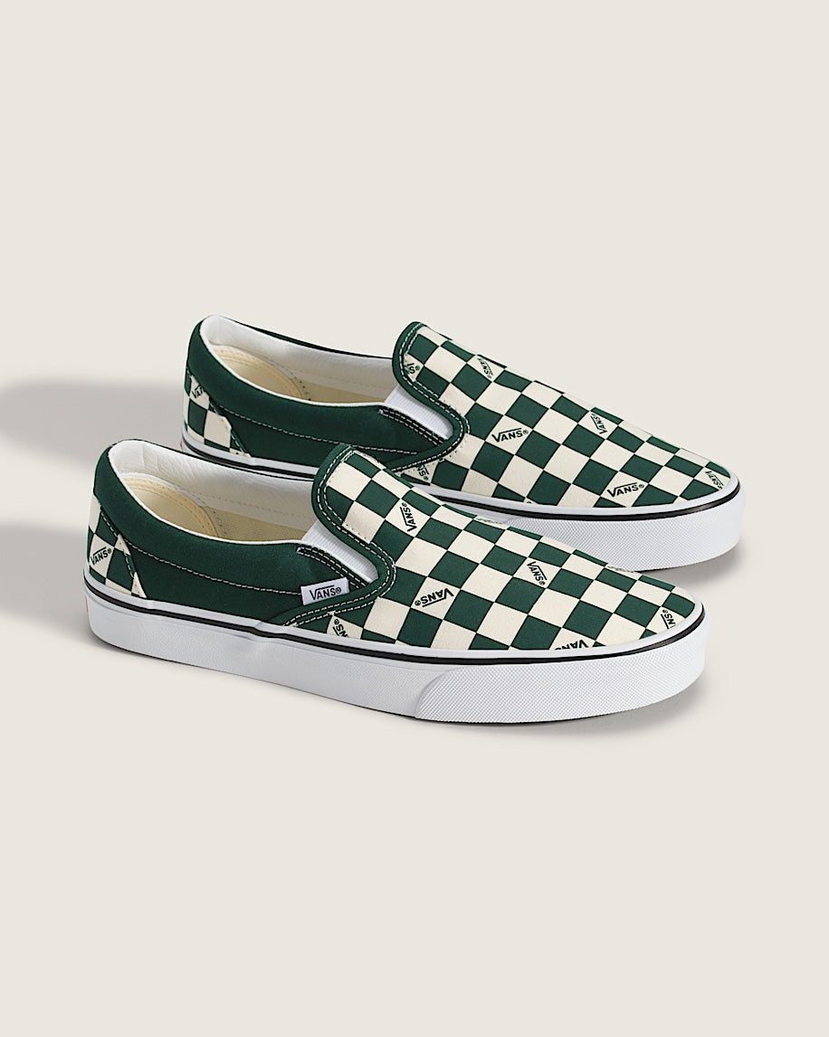 Vans Classic Slip-On Checkerboard Shoes Emerald VN000DAHEME