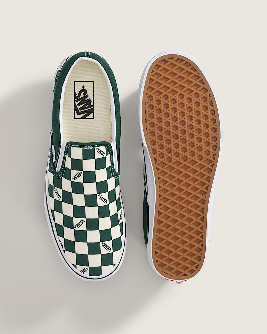 Vans Classic Slip-On Checkerboard Shoes Emerald VN000DAHEME