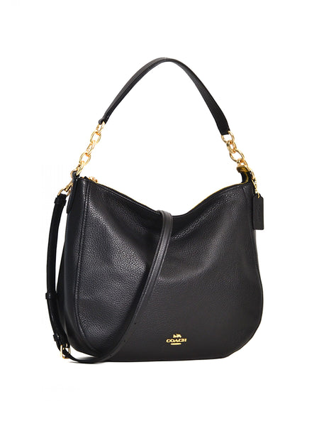 即発最安!COACHコーチ31399 レザー Elle hobo ショルダーバッグ斜め掛け可　茶系 目指したのは一生モノのレザーバッグ。コーチのニュー