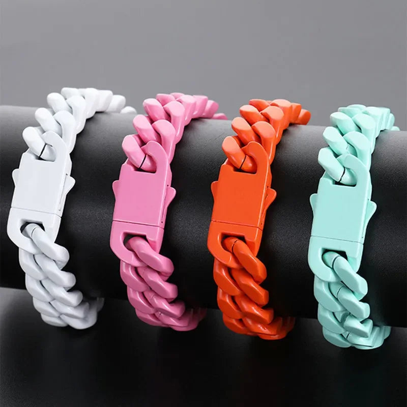 Aplaze Stainless Steel Plastic Men's Color Bracelet