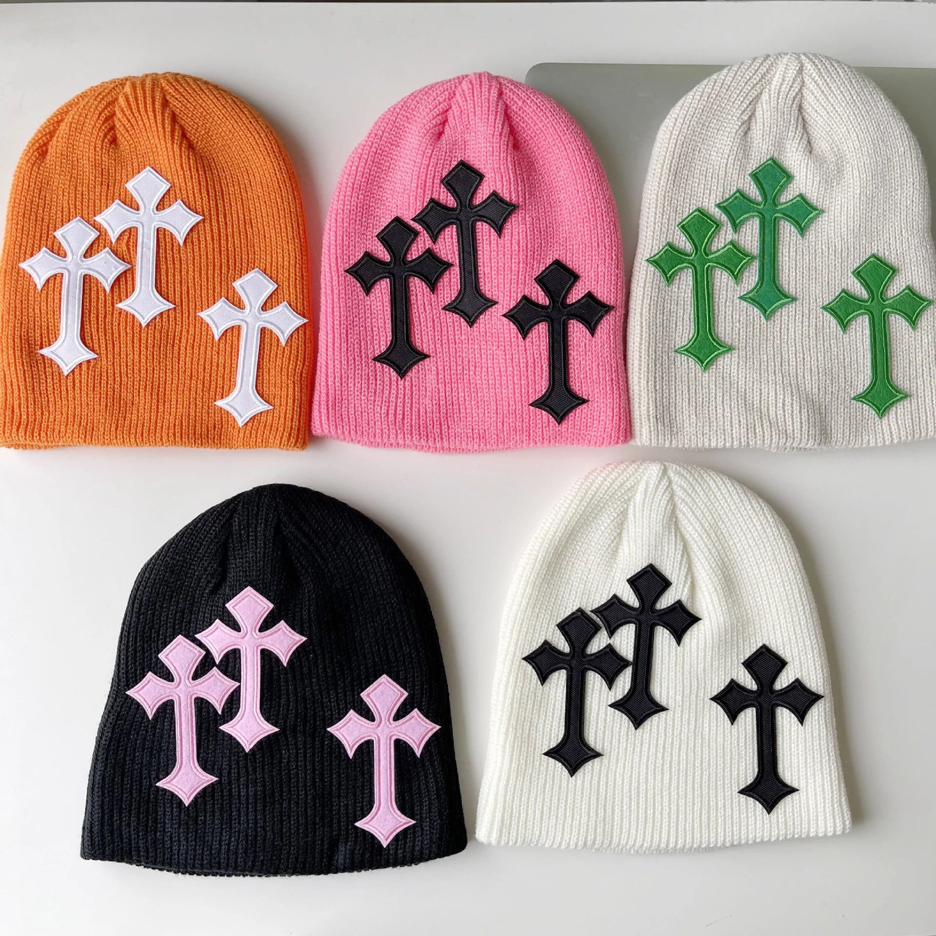 Cross Unisex Beanie Hat Christian Cross Beanie Acrylic Beanies Ski Hat Skull Cap