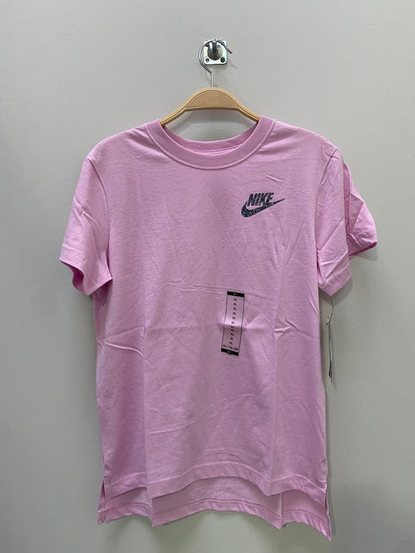 Nike Girl's Speckled Regrind Logo T-Shirt Light Arctic Pink DA1584 676 N9