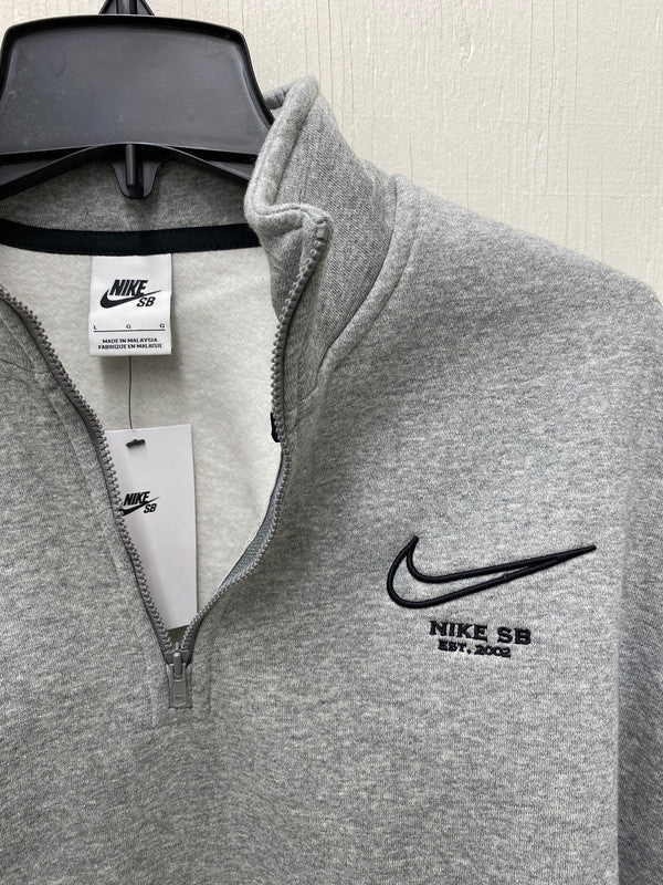 Nike Men's SB Half Zip Skate Fleece Sweatshir Dark Grey Heather DA4266 063 N3