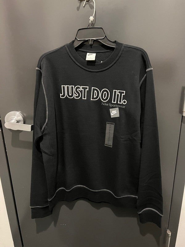 Nike Men's Sportswear Just Do It Crewneck Sweatshir Black DD6196 010 N2